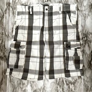 Levi’s White Tag Mens Sz 40 Gray Checkered Cargo Short Streetwear Vintage Skater